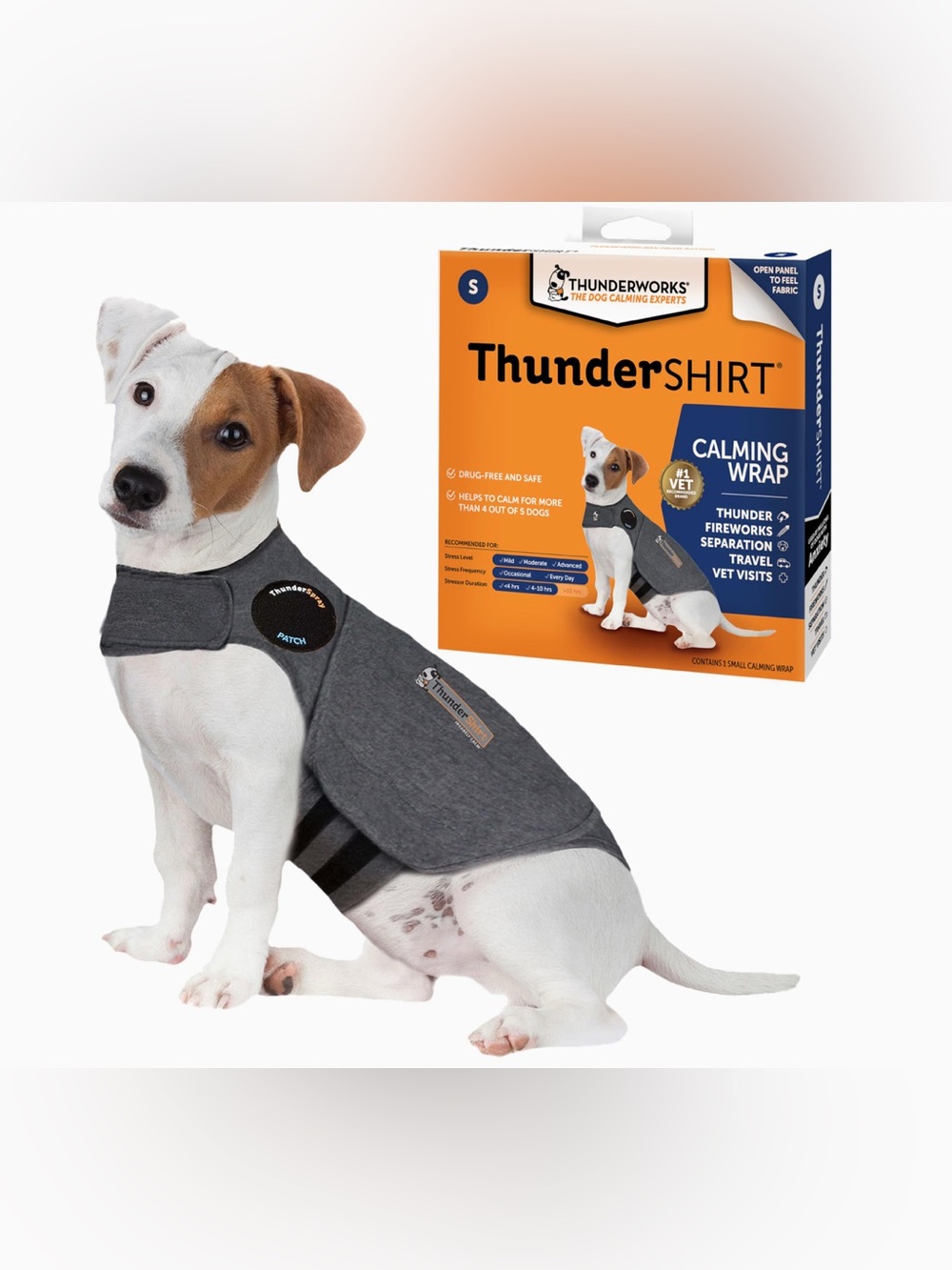 Thundershirt Heather Gray Calming Dog Wrap • Size S • Like New